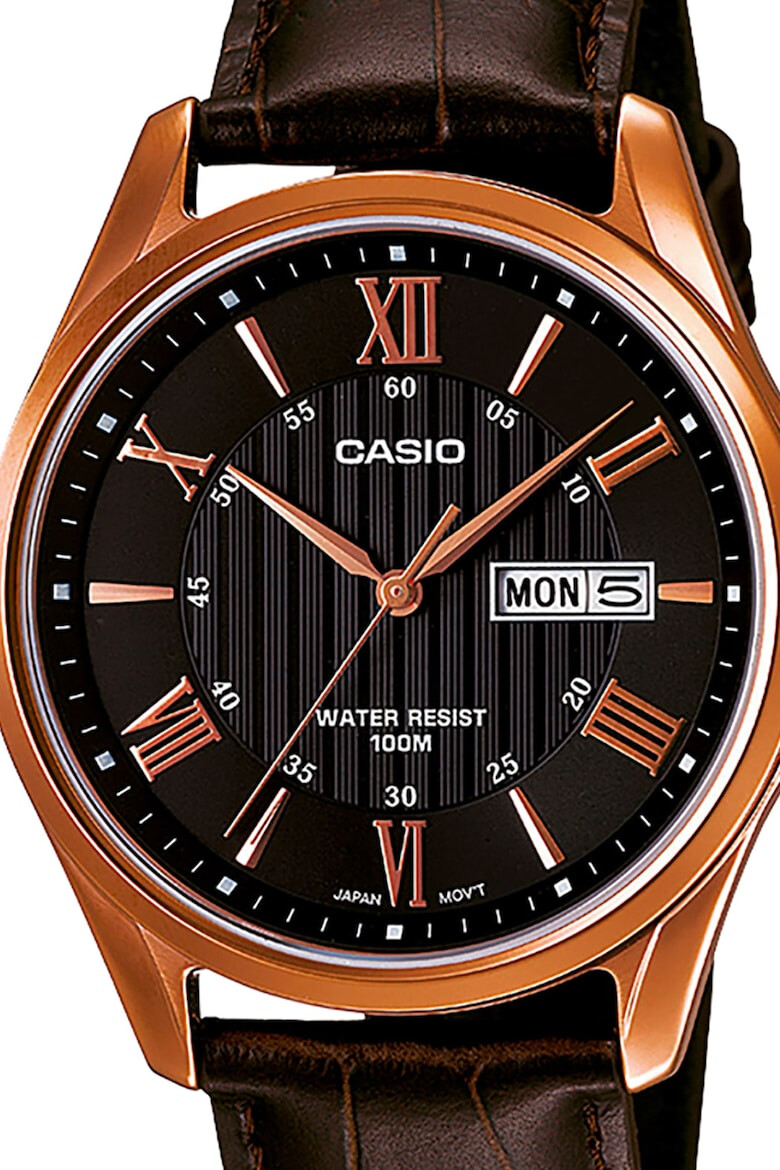 Casio Часовник с кожена каишка и лого - Pepit.bg