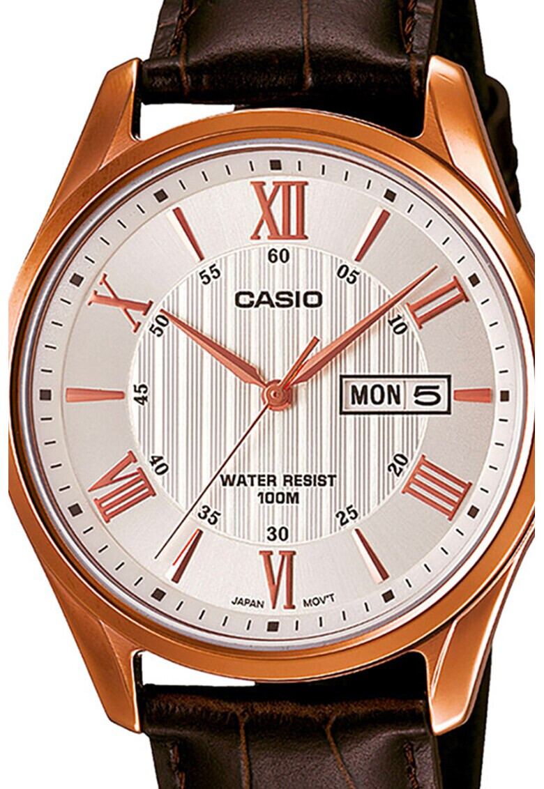 Casio Кварцов часовник с кожена каишка - Pepit.bg