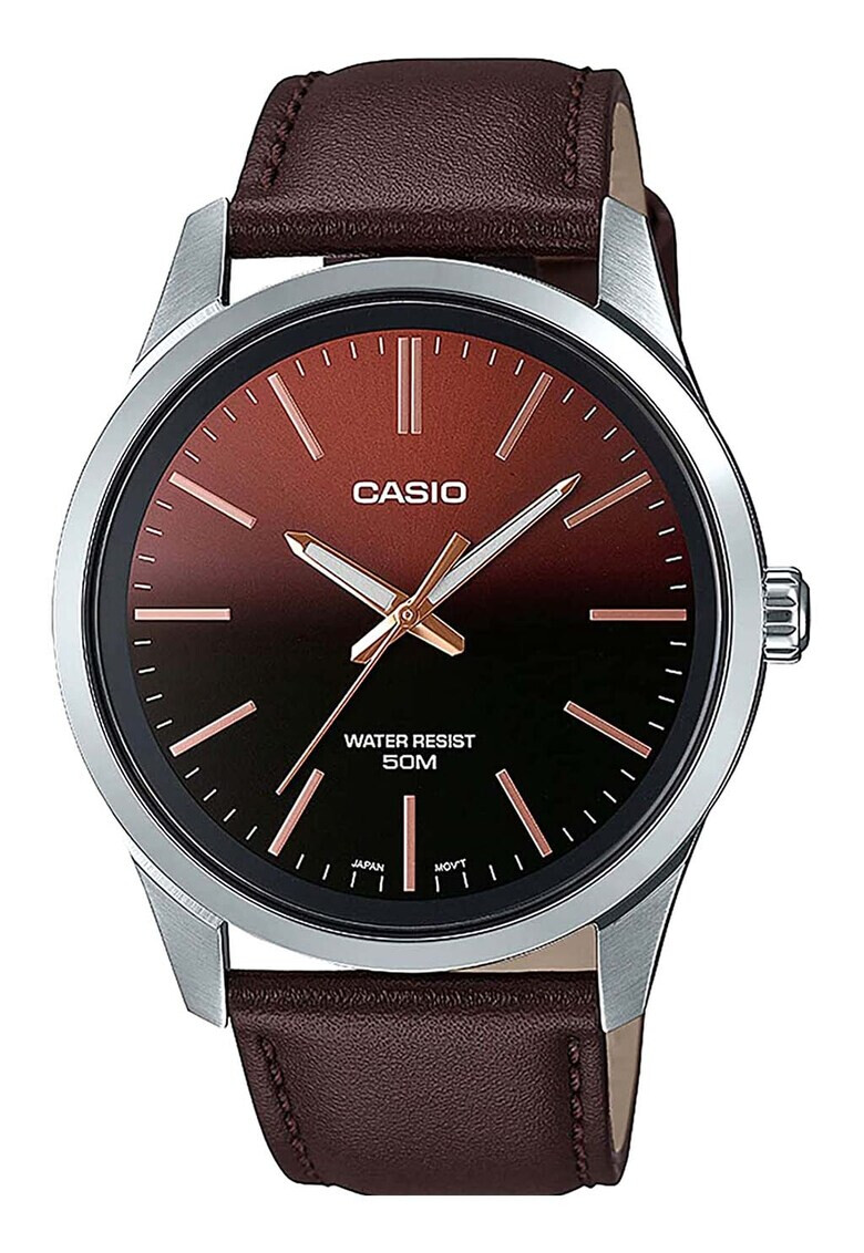 Casio Овален часовник с кожена каишка - Pepit.bg