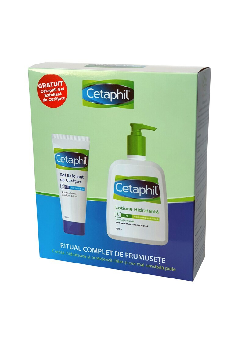 Cetaphil Пакет Core 3: Хидратиращ лосион 460 мл и Ексфолиращ гел 178 мл - Pepit.bg