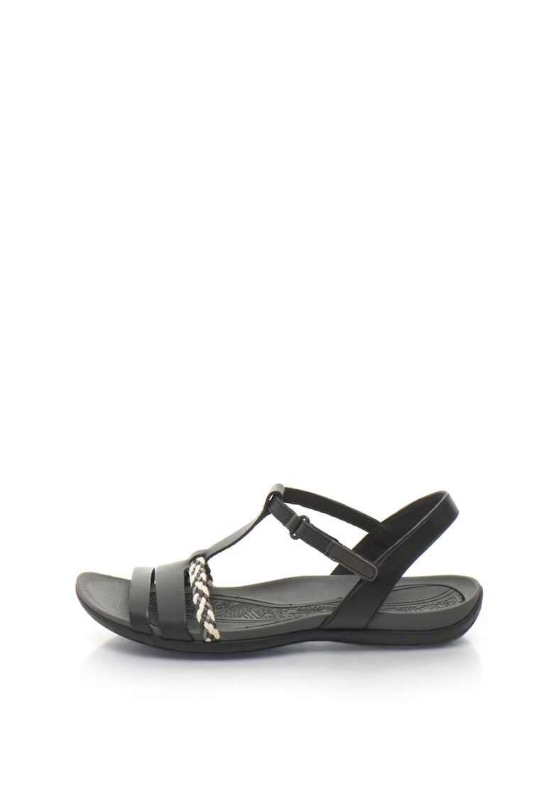 Clarks Flat Sandals Кожени сандали Tealite Grace със сплетен детайл - Pepit.bg