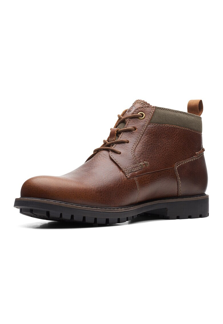 Clarks Кожени боти Bowzer с текстил - Pepit.bg