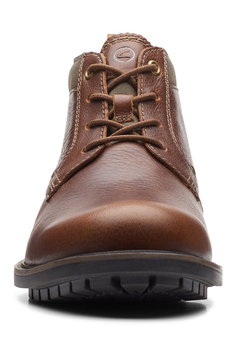 Clarks Кожени боти Bowzer с текстил - Pepit.bg