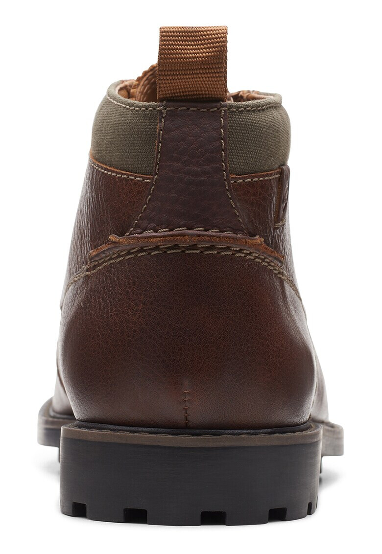 Clarks Кожени боти Bowzer с текстил - Pepit.bg