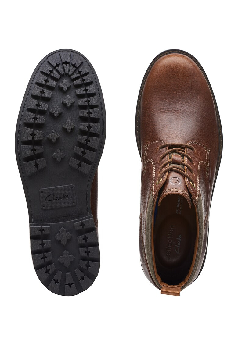 Clarks Кожени боти Bowzer с текстил - Pepit.bg