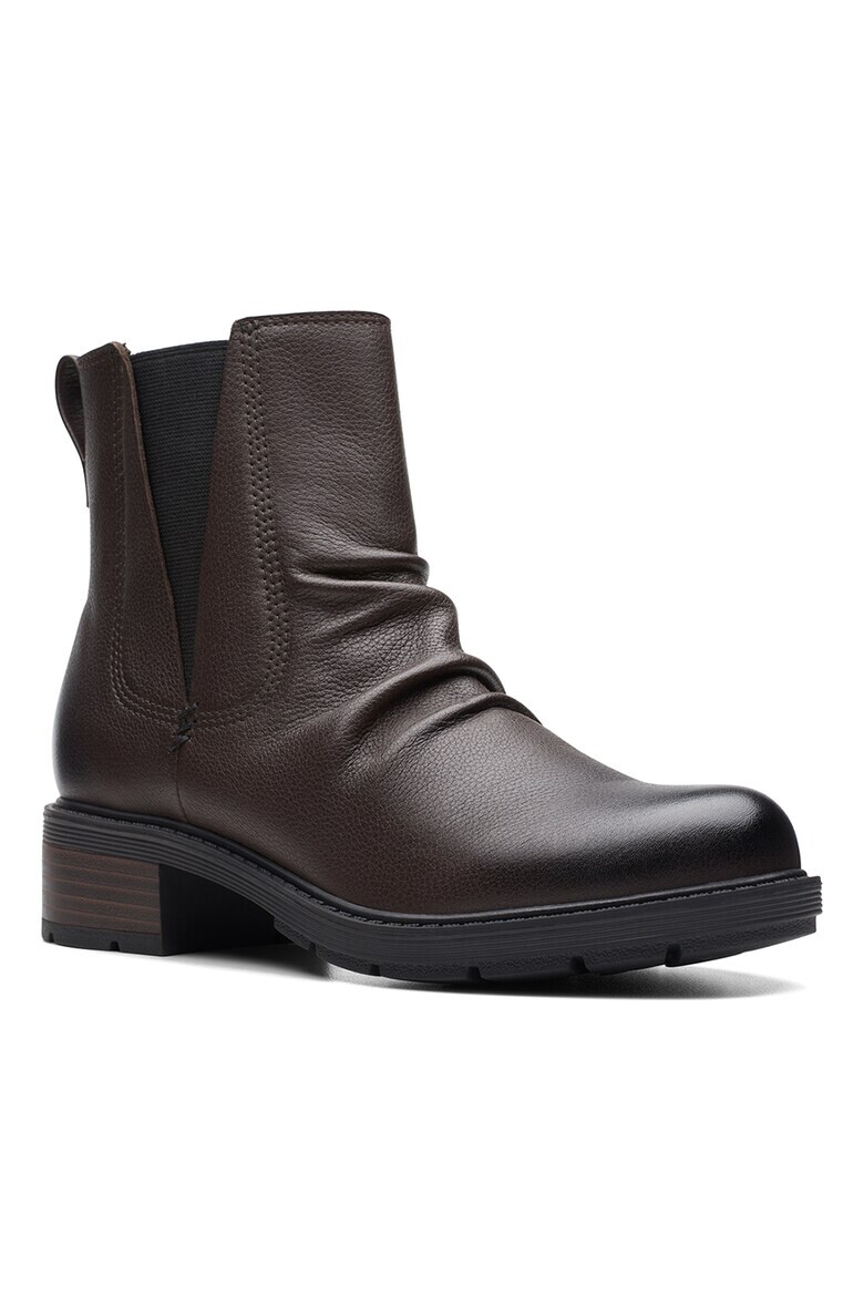 Clarks Кожени боти Hearth с масивен ток - Pepit.bg