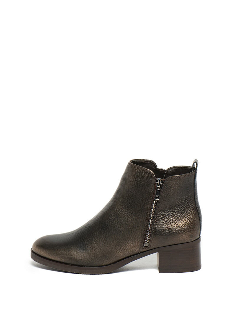 Clarks Кожени боти с декоративен цип - Pepit.bg