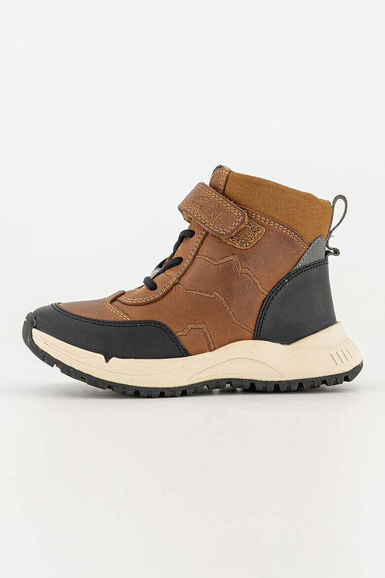 Clarks Кожени боти с лого - Pepit.bg