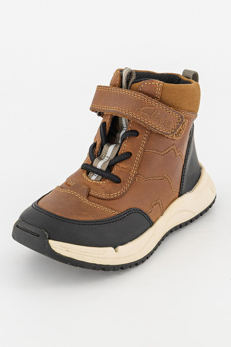 Clarks Кожени боти с лого - Pepit.bg