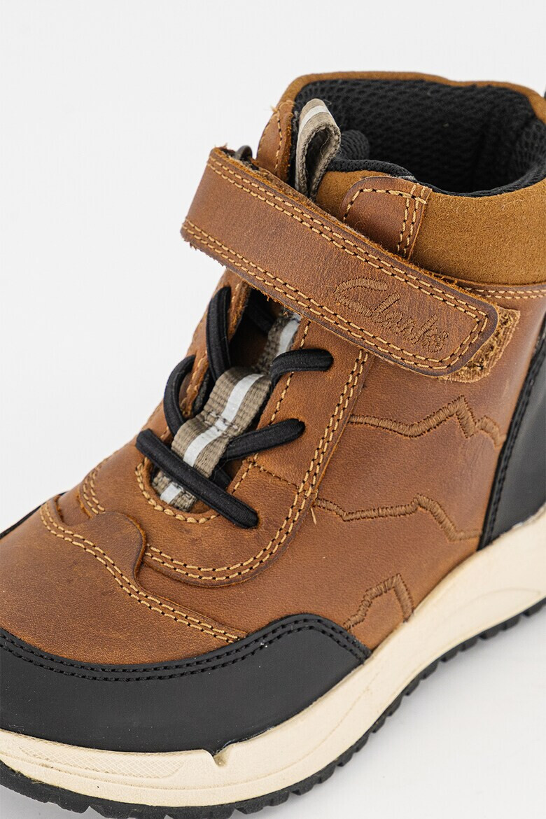 Clarks Кожени боти с лого - Pepit.bg