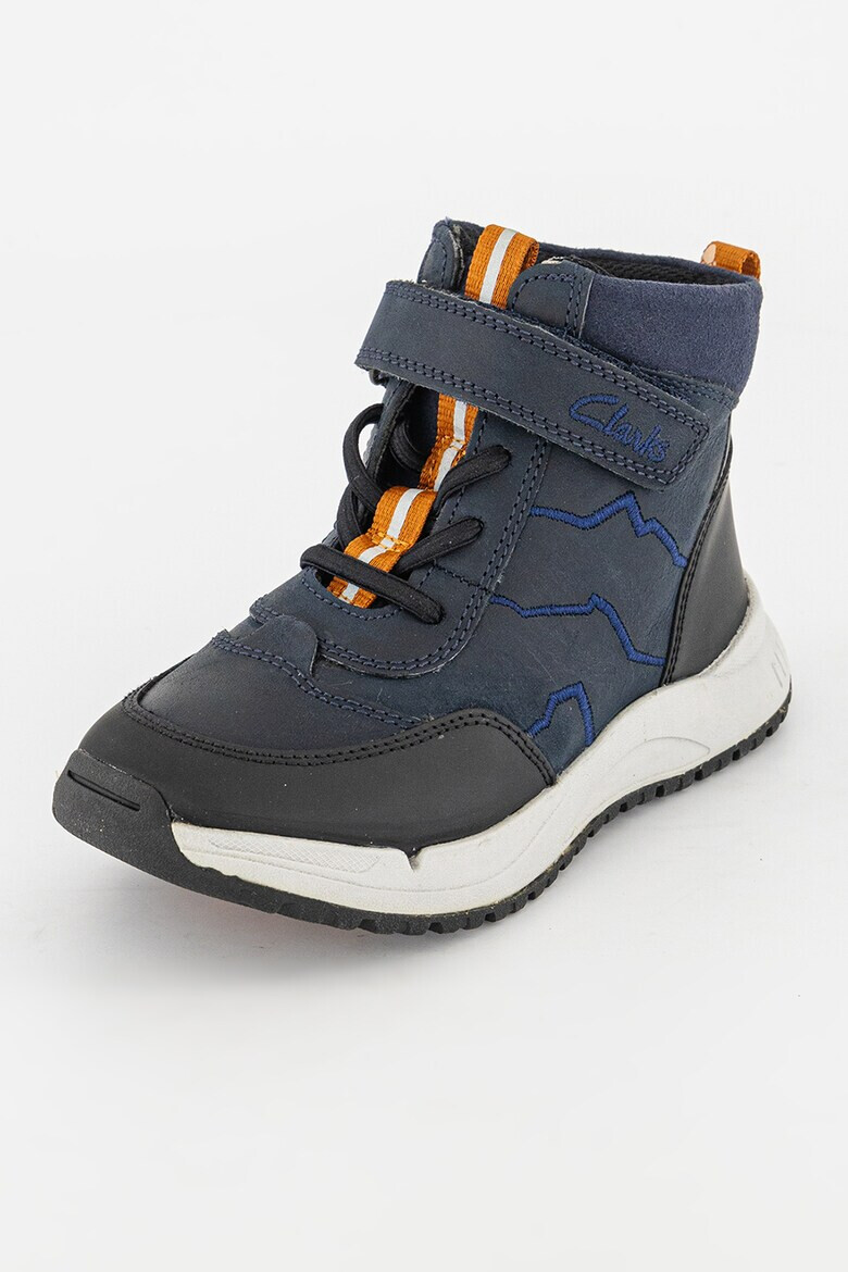 Clarks Кожени боти с лого - Pepit.bg