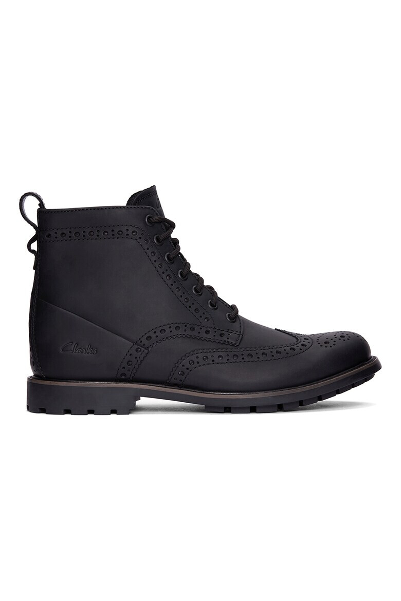 Clarks Кожени боти Westcombelimit с перфорации - Pepit.bg