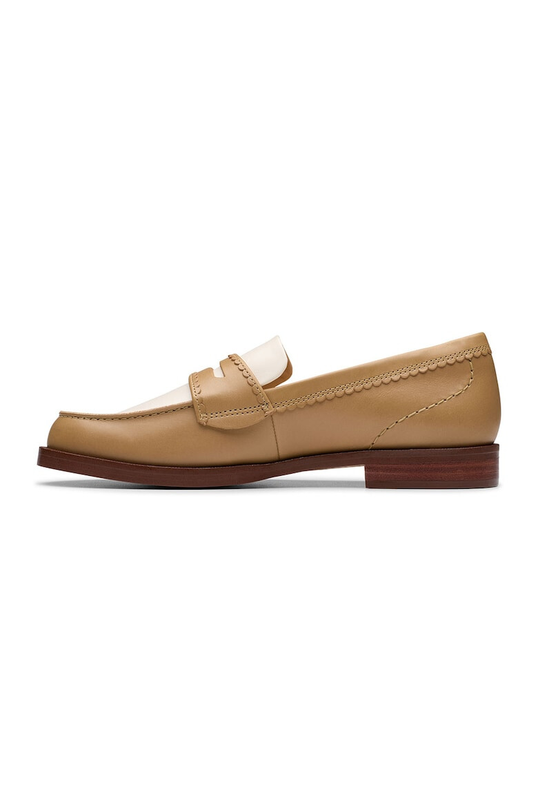 Clarks Кожени мокасини - Бял/Бежов - Pepit.bg