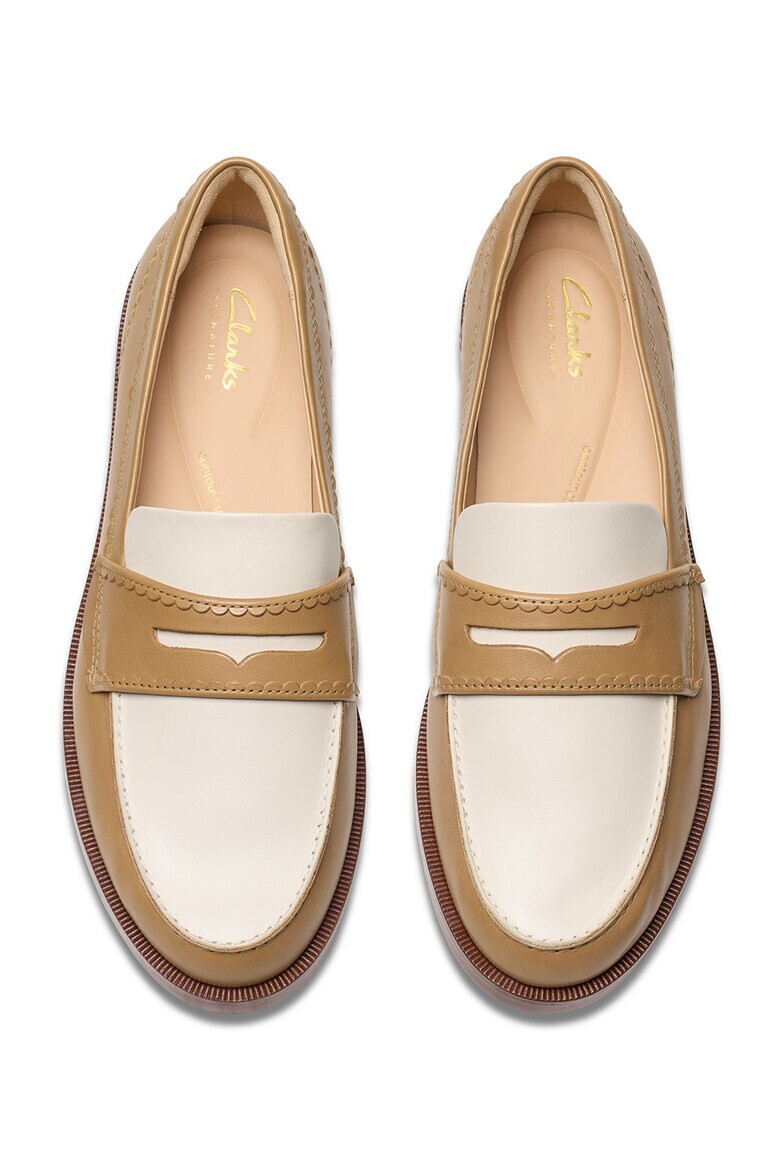 Clarks Кожени мокасини - Бял/Бежов - Pepit.bg
