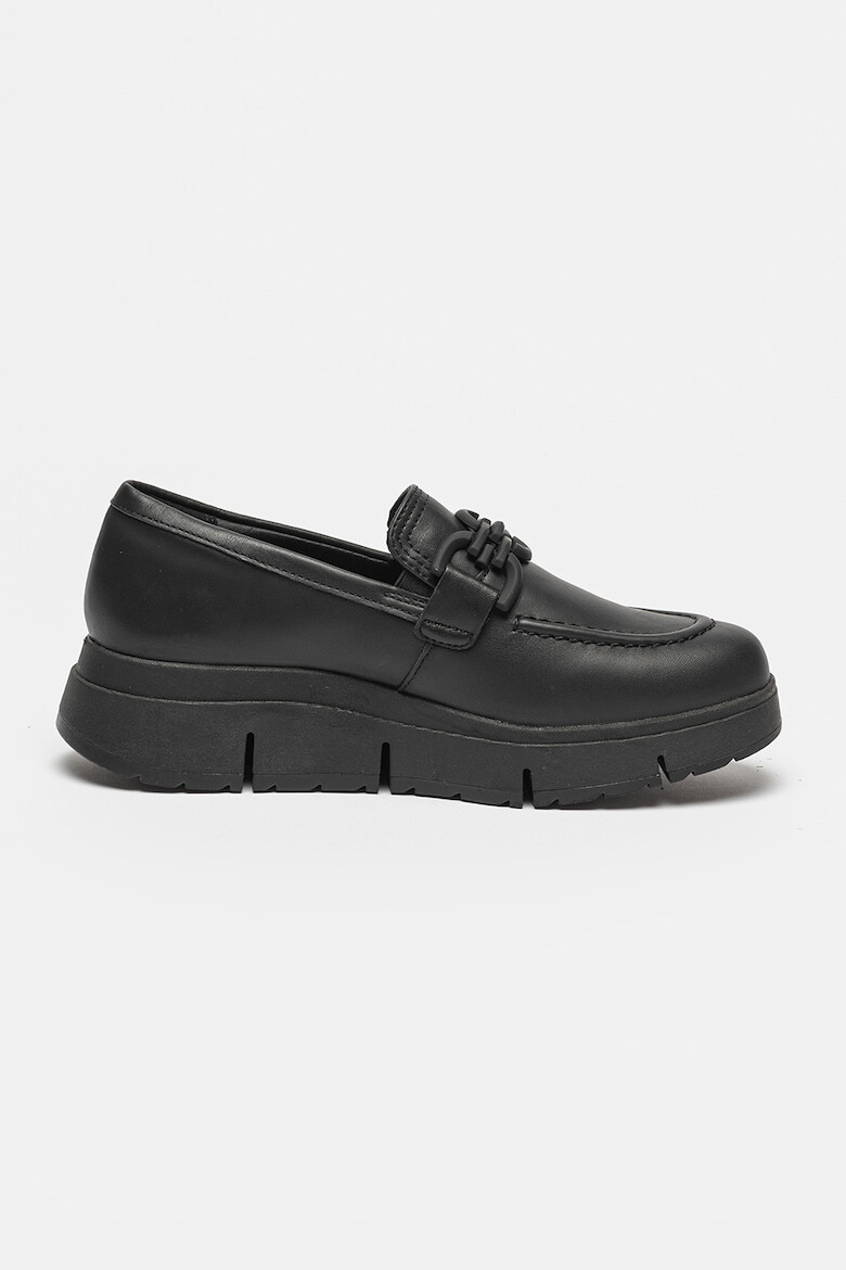 Clarks Кожени мокасини с контрасти - Черен - Pepit.bg