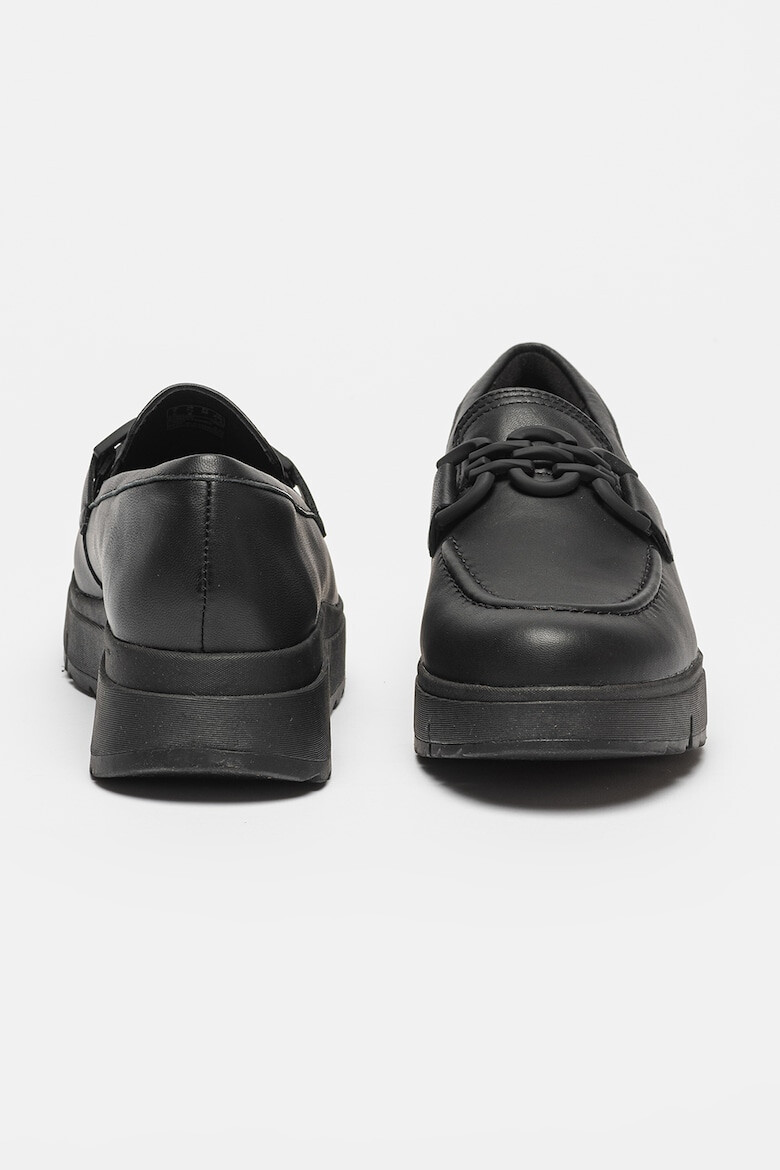 Clarks Кожени мокасини с контрасти - Черен - Pepit.bg