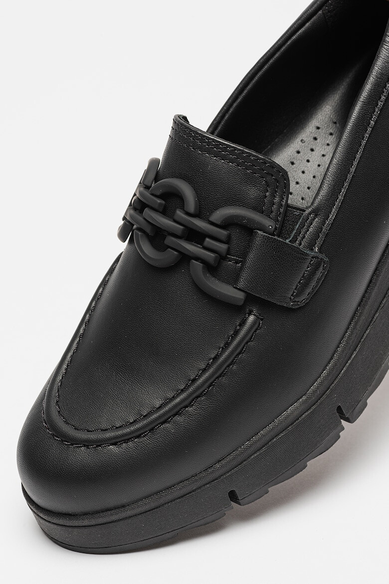 Clarks Кожени мокасини с контрасти - Черен - Pepit.bg