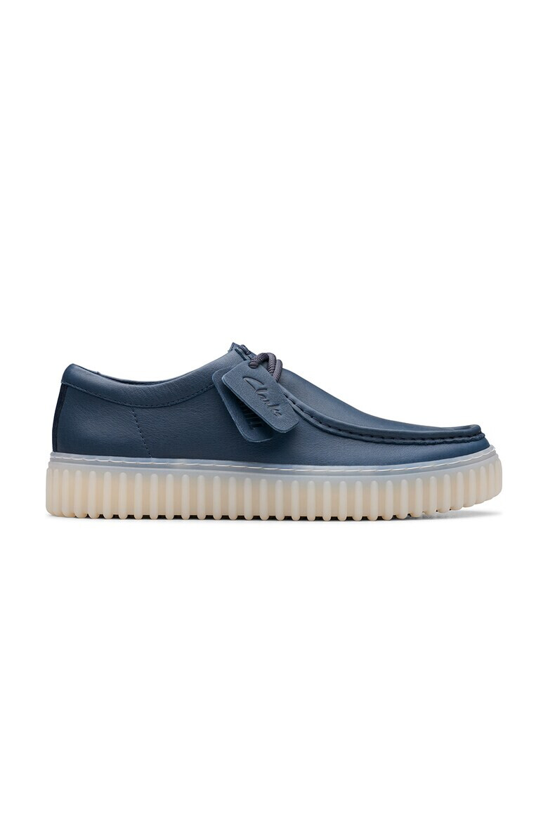 Clarks Кожени мокасини с лого - Pepit.bg