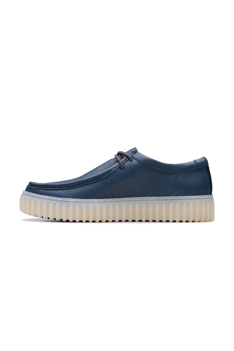 Clarks Кожени мокасини с лого - Pepit.bg