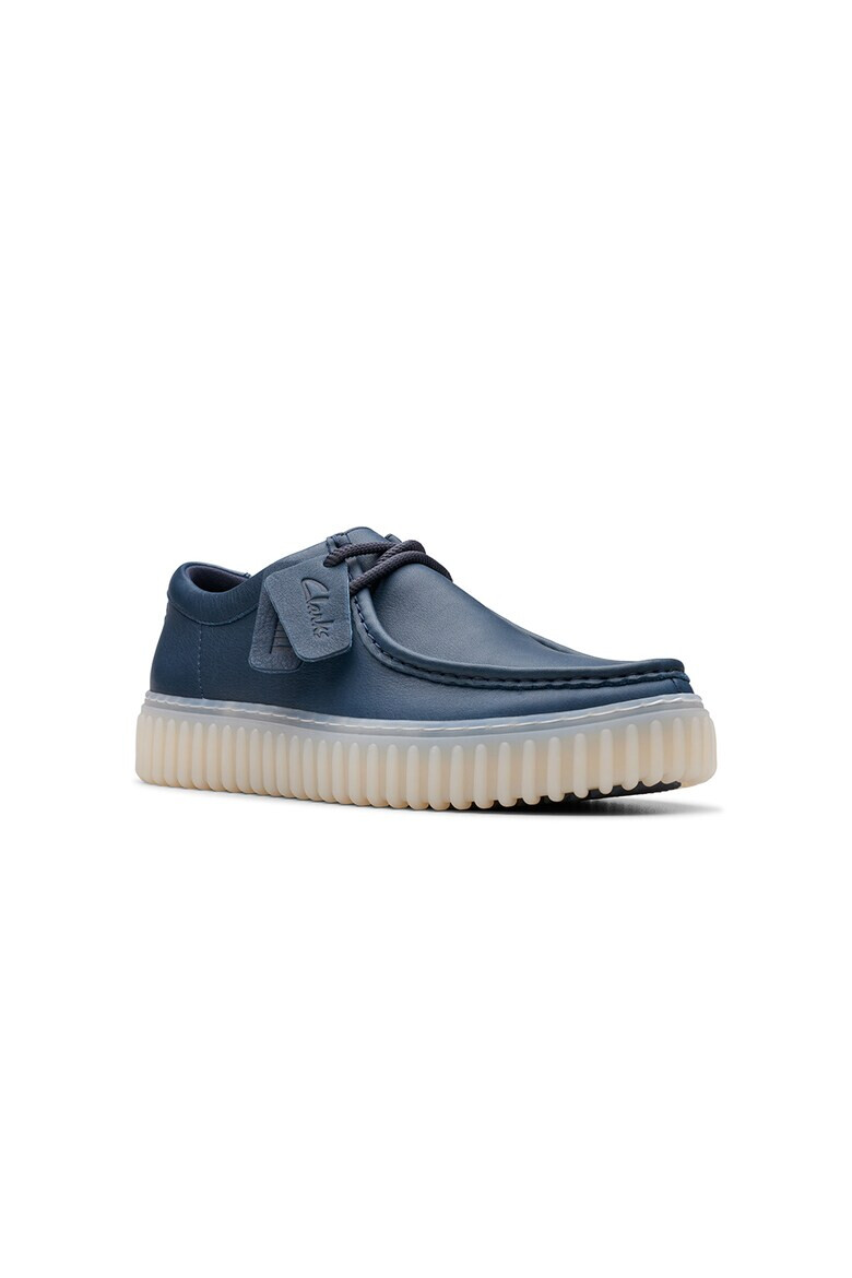 Clarks Кожени мокасини с лого - Pepit.bg
