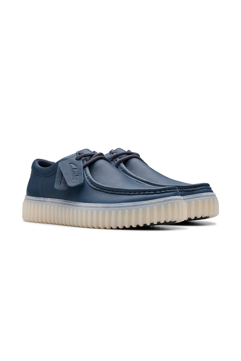 Clarks Кожени мокасини с лого - Pepit.bg