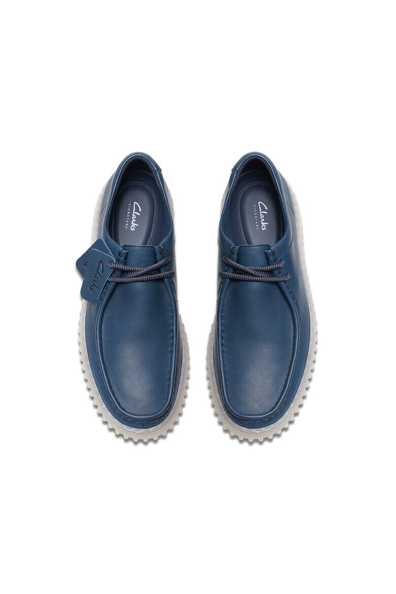Clarks Кожени мокасини с лого - Pepit.bg