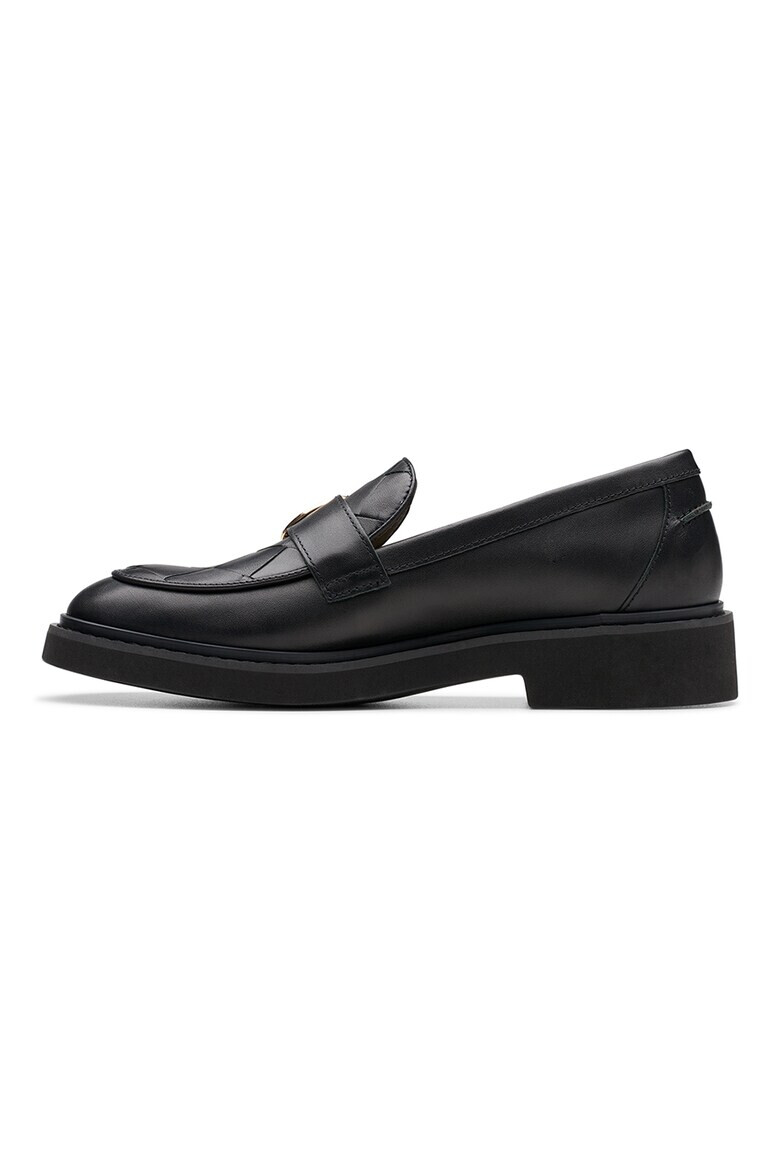 Clarks Кожени мокасини с токи - Черен - Pepit.bg