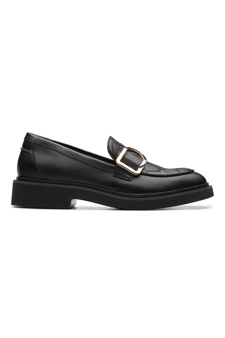 Clarks Кожени мокасини с токи - Черен - Pepit.bg