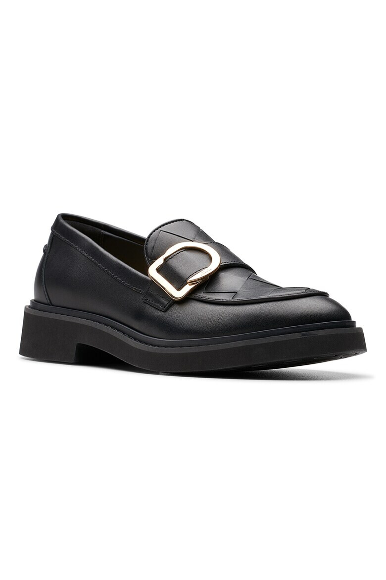 Clarks Кожени мокасини с токи - Черен - Pepit.bg