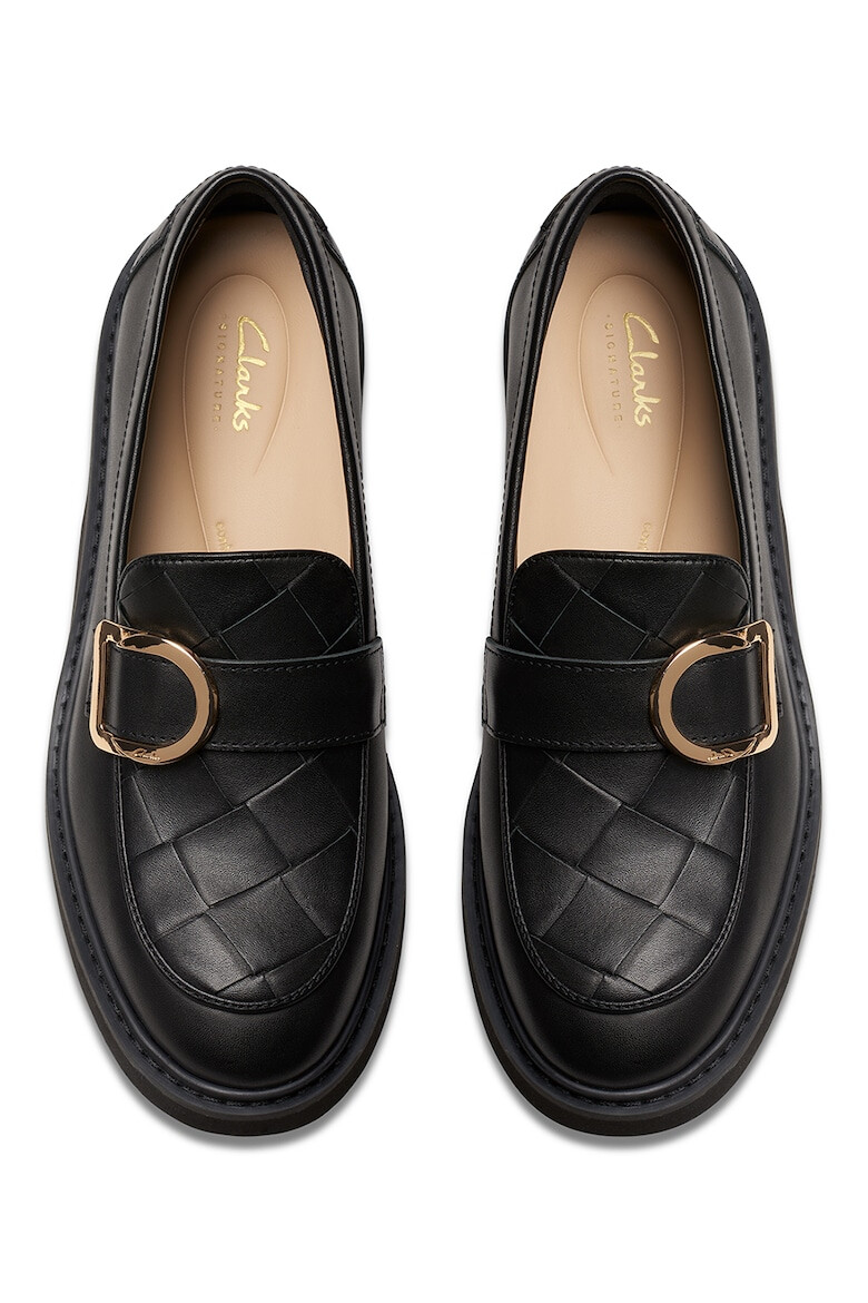 Clarks Кожени мокасини с токи - Черен - Pepit.bg