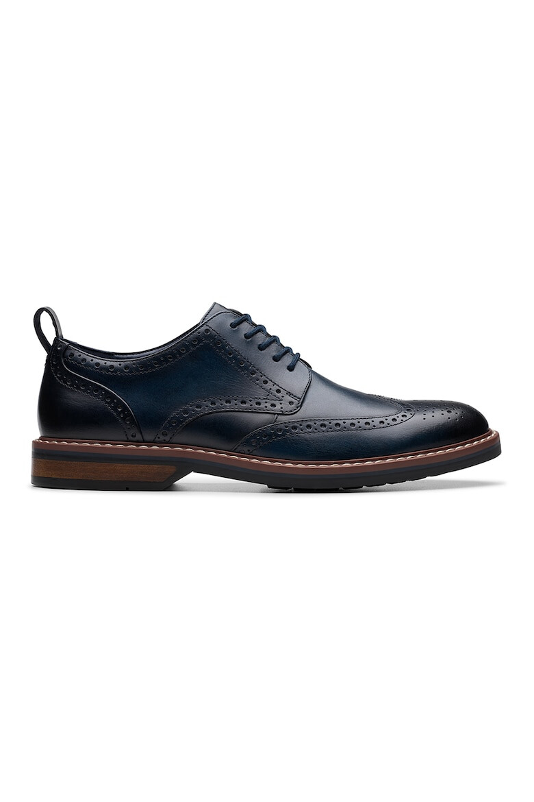 Clarks Кожени обувки Aldwin Limit тип Brogue - Тъмносин - Pepit.bg