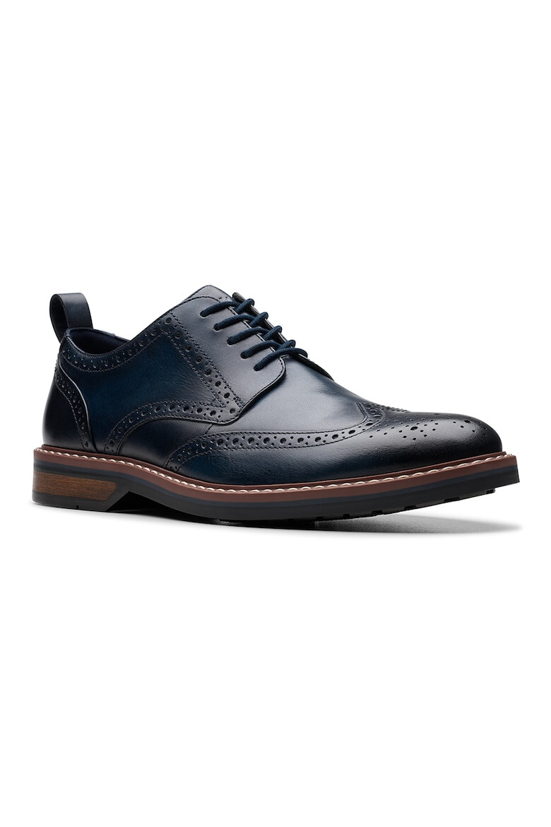 Clarks Кожени обувки Aldwin Limit тип Brogue - Тъмносин - Pepit.bg