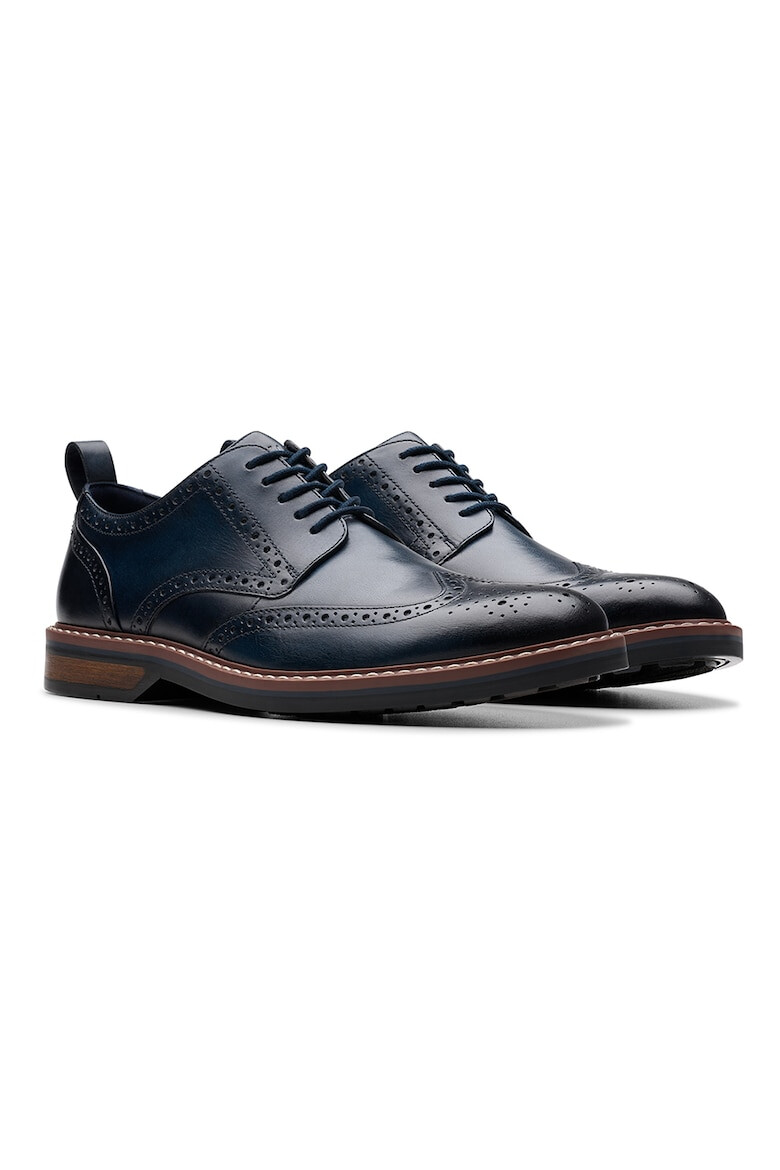 Clarks Кожени обувки Aldwin Limit тип Brogue - Тъмносин - Pepit.bg