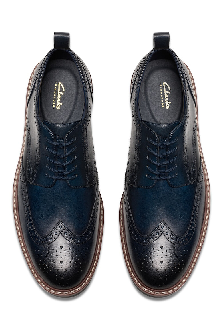 Clarks Кожени обувки Aldwin Limit тип Brogue - Тъмносин - Pepit.bg