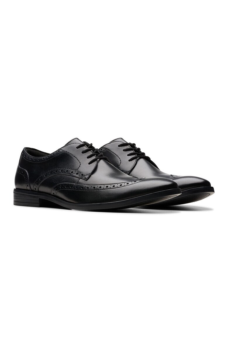 Clarks Кожени обувки Brandon тип Derby с перфорации - Pepit.bg