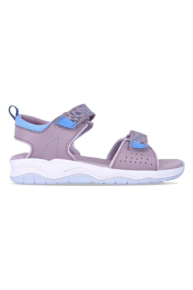 Clarks Кожени сандали Clowder Print с велкро - Pepit.bg