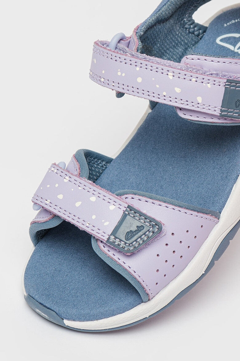 Clarks Кожени сандали Clowder Print с велкро - Pepit.bg
