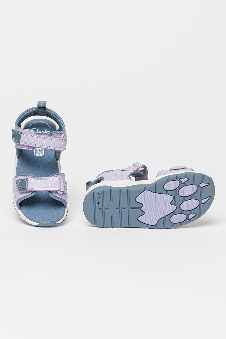 Clarks Кожени сандали Clowder Print с велкро - Pepit.bg
