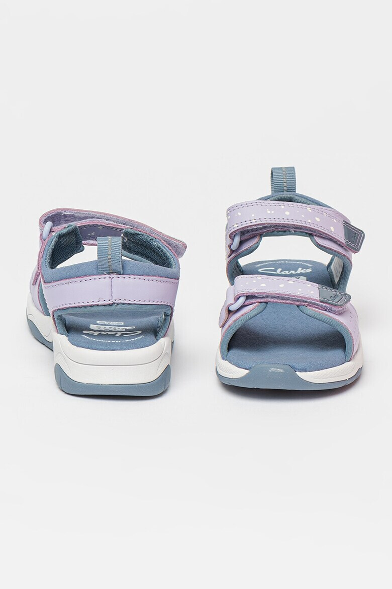 Clarks Кожени сандали Clowder Print с велкро - Pepit.bg