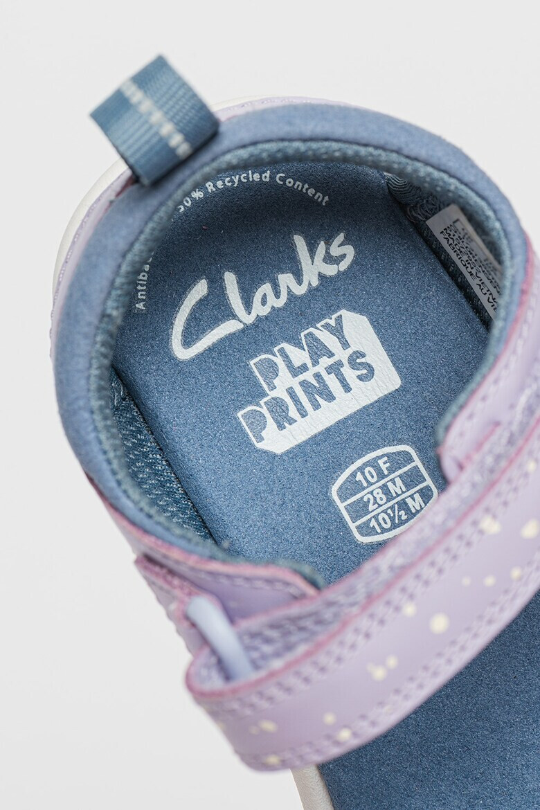 Clarks Кожени сандали Clowder Print с велкро - Pepit.bg