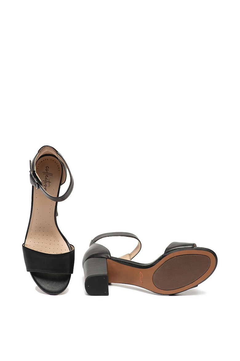 Clarks Кожени сандали Deva Mae с каишка на глезена || - Pepit.bg