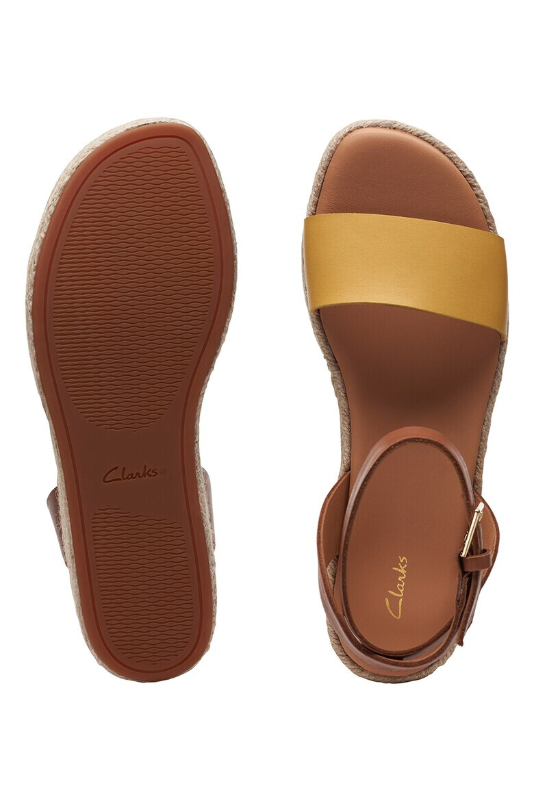 Clarks Скосени кожени сандали - Pepit.bg