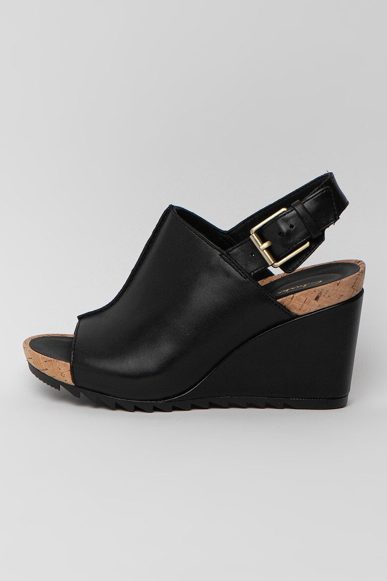 Clarks Скосени кожени сандали Flex Stitch - Pepit.bg