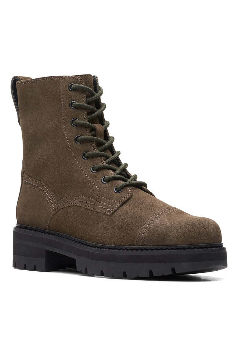 Clarks Велурени боти Orianna - Каки - Pepit.bg