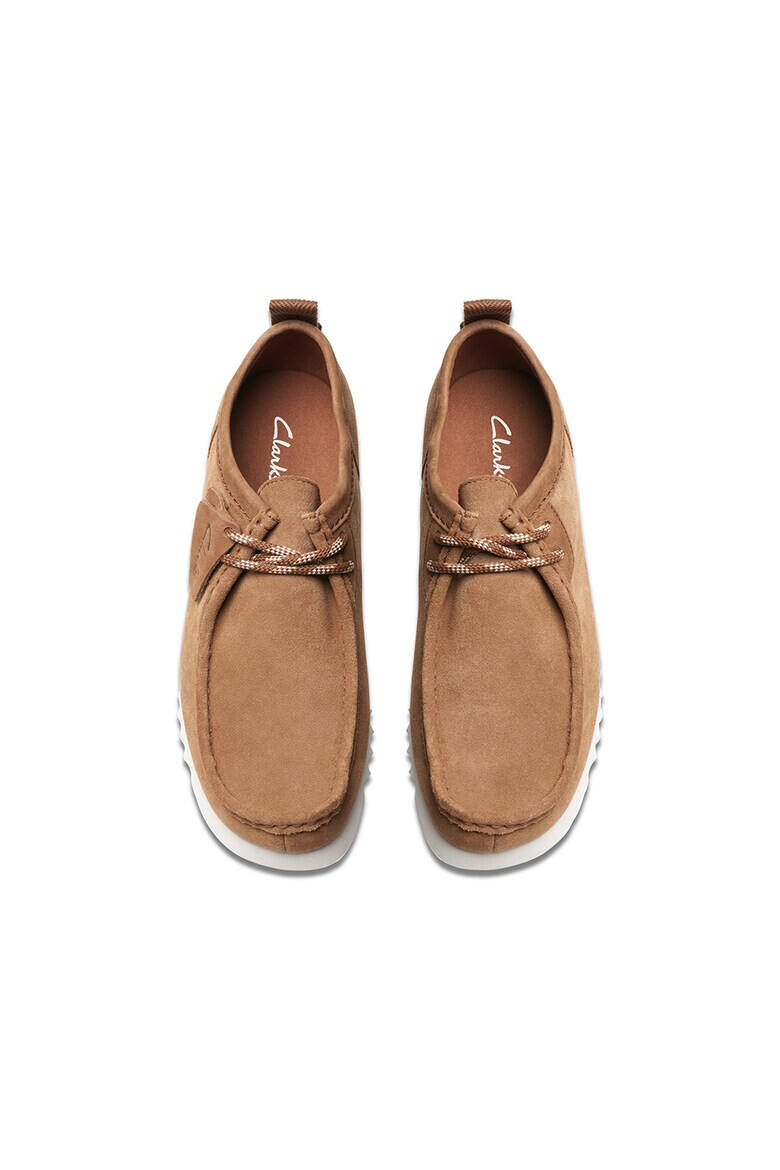 Clarks Велурени мокасини с лого - Pepit.bg