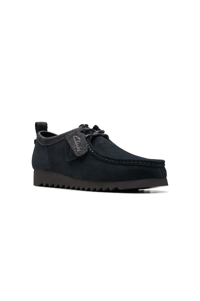 Clarks Велурени мокасини с лого - Pepit.bg