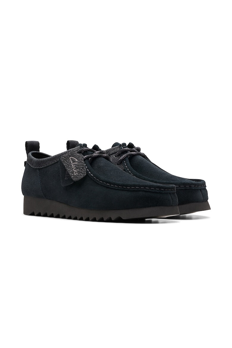 Clarks Велурени мокасини с лого - Pepit.bg