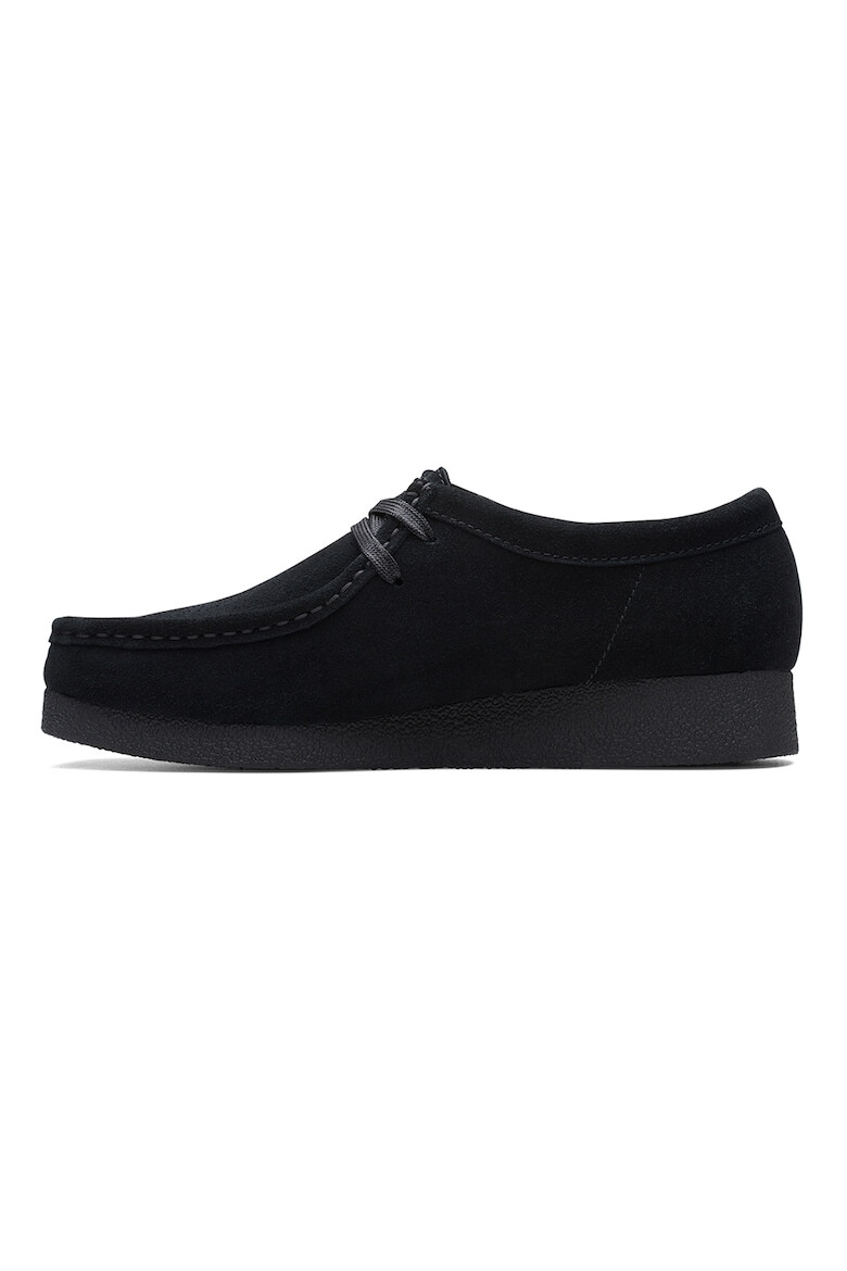 Clarks Велурени мокасини Wallabee - Черен - Pepit.bg