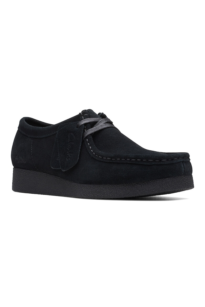 Clarks Велурени мокасини Wallabee - Черен - Pepit.bg