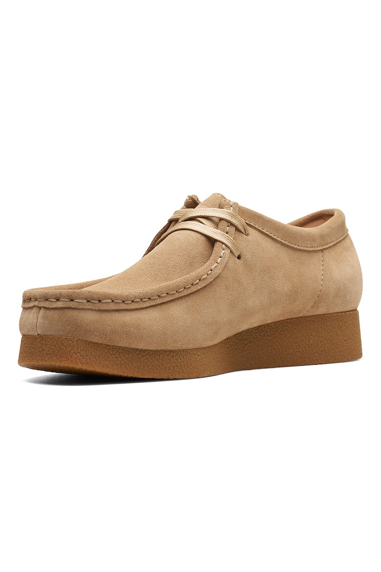 Clarks Велурени мокасини Wallabee - Светлокафяв - Pepit.bg